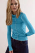 'Jedda' Ribbed Long Sleeve T-Shirt - Celes Fashion
